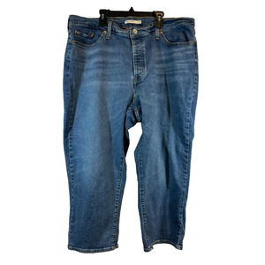 Levis Womens Wedgie Straight Ankle Jeans 20W Plus Blue Medium Wash Stretch B20